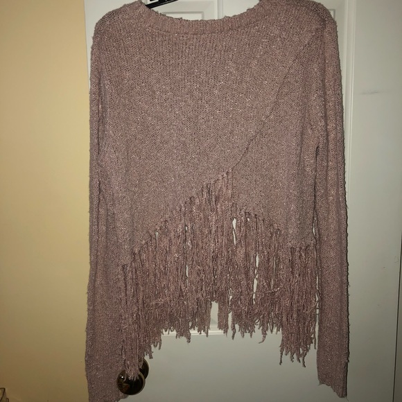 Mauve Fringe Sweater - Picture 2 of 3